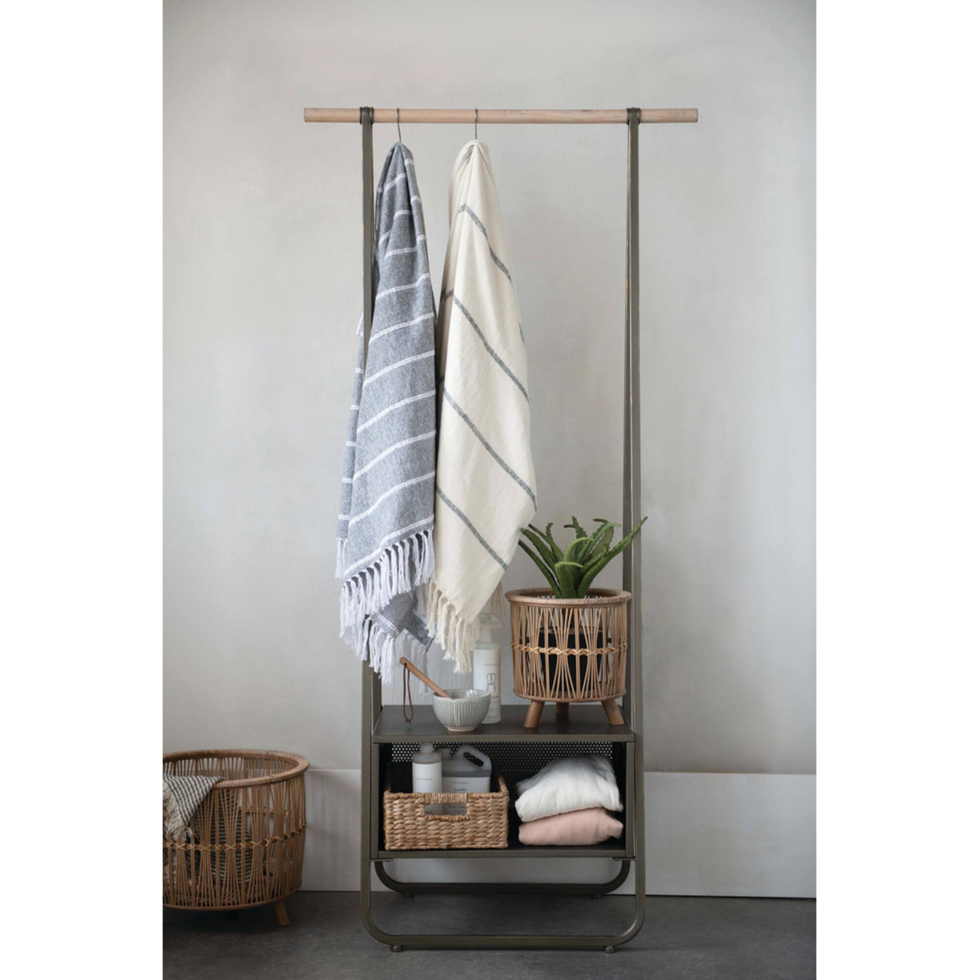 Hello Honey® Striped Brushed Cotton Throw Blanket Set